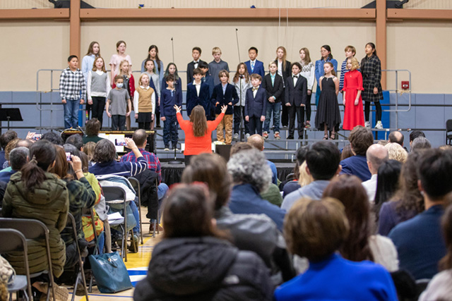 BDS Winter Concert 2022 B is for Belonging at Belmont Day logo art