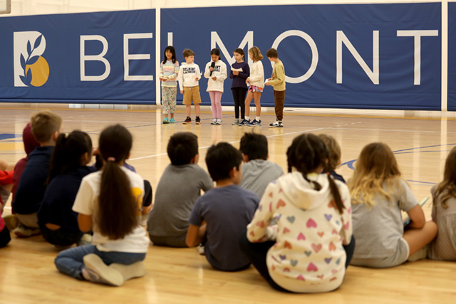 BDS Sharing Assembly 2 09.22.23Scoop B is for Belonging at Belmont Day logo art