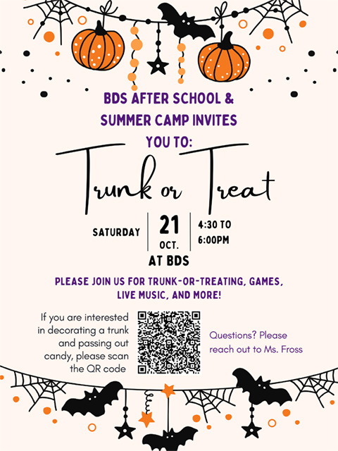 Beige Orange Cute Halloween Party Invitation Poster (8.5 × 11.3 B is for Belonging at Belmont Day logo art