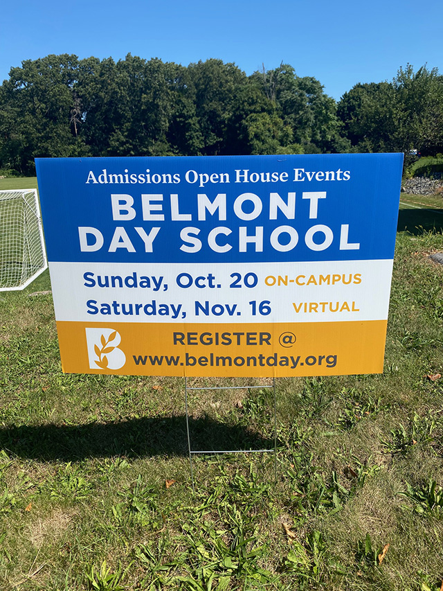 BDS Admissions Lawn Sign 09.06.24Scoop B is for Belonging at Belmont Day logo art