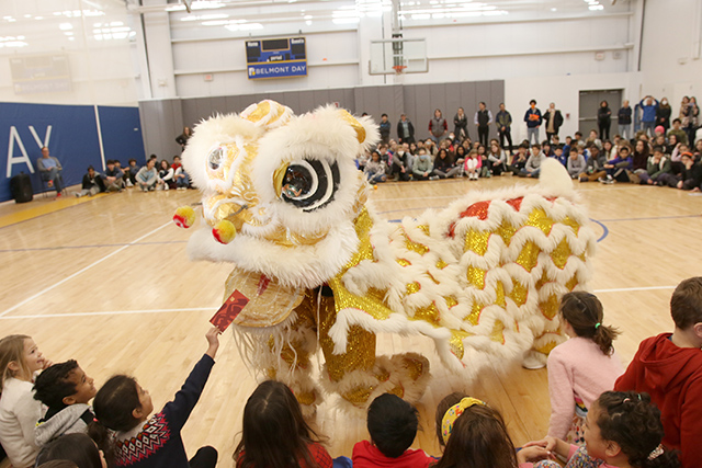 BDS Assembly Lunar New Year 1 01.27.23Scoop B is for Belonging at Belmont Day logo art